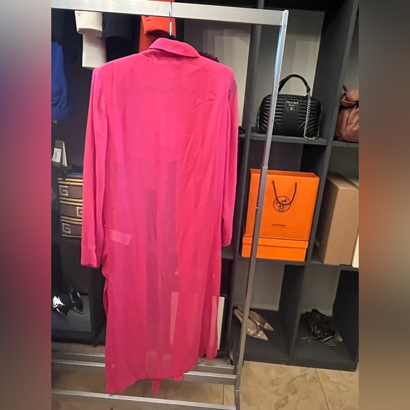 Liviana Conti Vibrant Pink Longline Coat - Picture 5 of 8